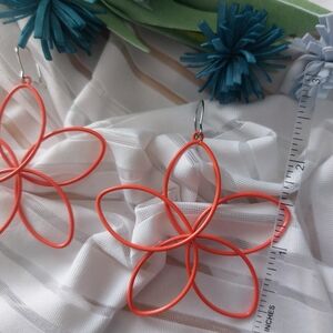 Orange Flower Earrings